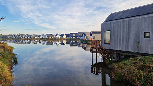 Sustainably built holiday homes with solar panels at Landal De Strabrechtse Vennen