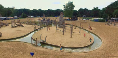 The super large "Giga Rabbit Field" outdoor playground of holiday park Beerze Bulten