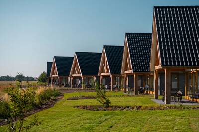 Detached holiday homes with covered terrace at the EuroParcs Cadzand holiday park