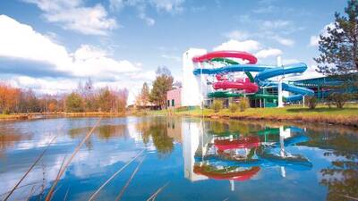 Slides of the swimming pool of holiday park Park Molenheide