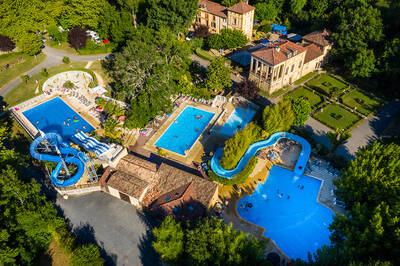Aerial view of the swimming paradise at holiday park RCN Le Moulin de la Pique
