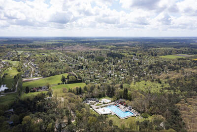 Aerial view of holiday park RCN de Roggeberg in the Drents-Friese Wold