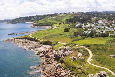 Aerial view of Roompot Le Ranolien and the sea