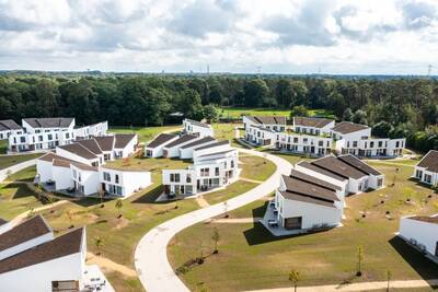 Aerial view of holiday homes at the Roompot Park Eksel holiday park