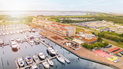 Aerial view of Summio Marina Port Zélande holiday park