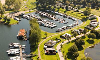 Aerial view of the marina in the Esmeer at holiday park Topparken Recreatiepark het Esmeer