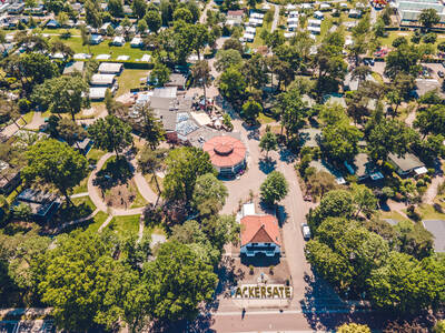 Aerial view of holiday homes at holiday park Ackersate