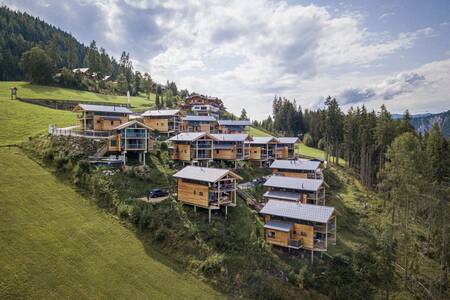 Aerial view of the chalets at Alps Resorts Alpenchalets Reiteralm
