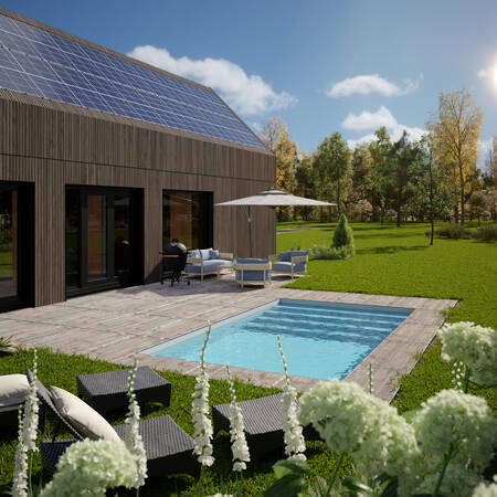 Holiday home with private outdoor pool type "Unbrick One" at holiday park Brinckerduyn