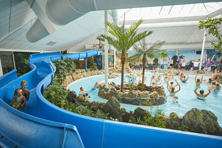 The large slide of the indoor pool at holiday park Buitenhof de Leistert