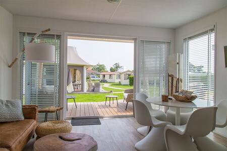 Living room of a holiday home at holiday park Camping Zonneweelde in Zeeland