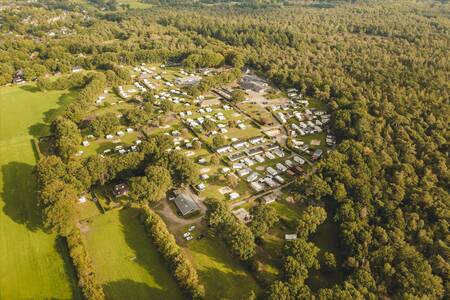 Aerial view of the Noetselerberg campsite and the forests of the Sallandse Heuvelrug