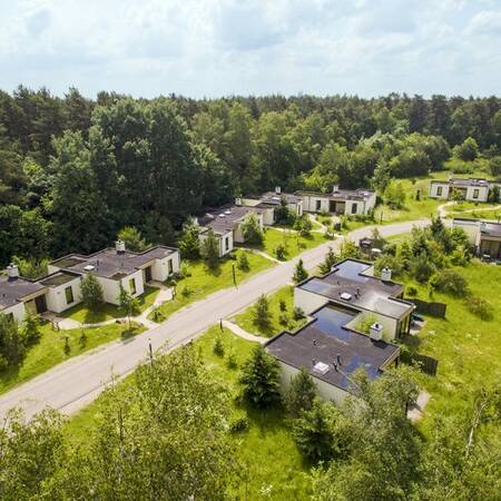 Aerial view of holiday homes at Center Parcs Bispinger Heide