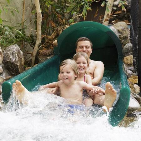 Water slide in the Aqua Mundo swimming pool in Center Parcs Erperheide