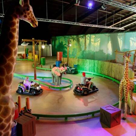 Mini cars in the indoor playground of Center Parcs Het Heijderbos