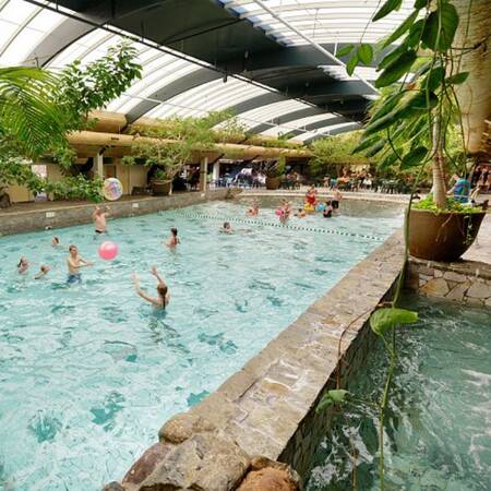 The wave pool of the Aqua Mundo swimming paradise of Center Parcs Het Meerdal