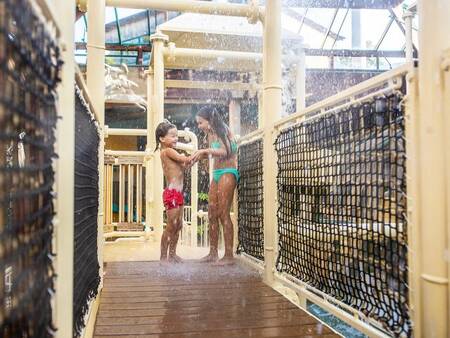 Center Parcs Les Bois-Francs water play equipment in the Water Playhouse