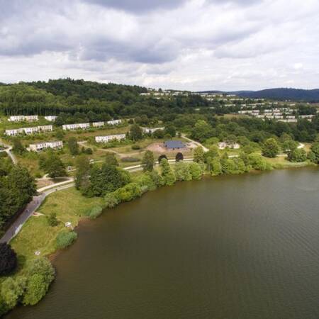 Aerial view of Center Parcs Park Bostalsee