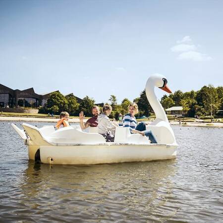 Pedal boats on the recreational lake of Center Parcs Park Bostalsee