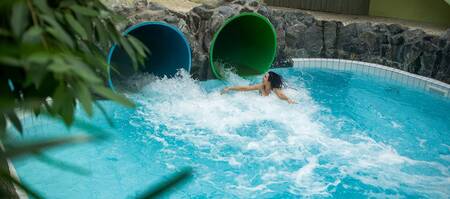 Slides in the Aqua Mundo swimming paradise at Center Parcs Park de Haan