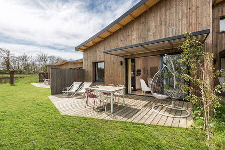 The terrace of a holiday home at the Center Parcs Villages Nature Paris holiday park