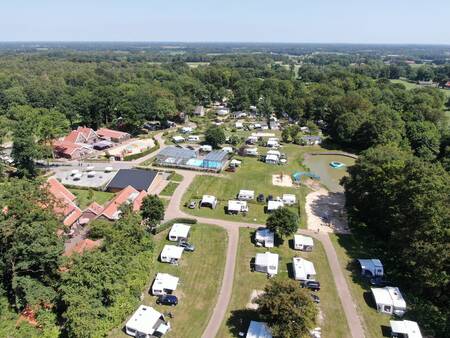 Aerial view of camping site De Witte Berg near Ootmarsum in Twente