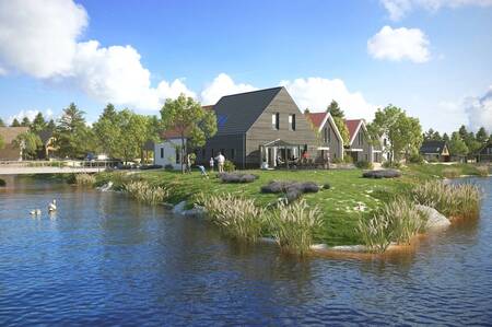 Holiday homes with a spacious garden on the water at the Dormio Resort Nieuwvliet-Bad holiday park