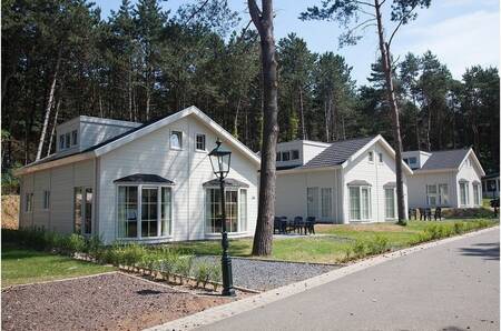 Detached holiday homes on an avenue at the EuroParcs Brunssummerheide holiday park