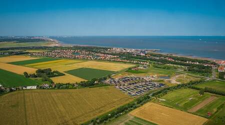 Aerial photo of EuroParcs Cadzand holiday park on the North Sea coast in Zeeland