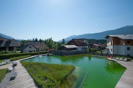 The swimming pond of holiday park EuroParcs Hermagor Nassfeld