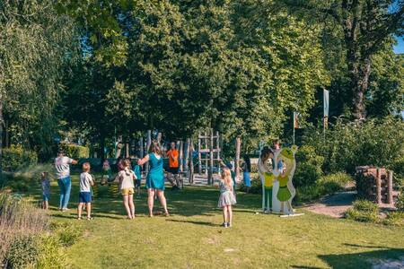 People playing in the playground at the EuroParcs Kaatsheuvel holiday park