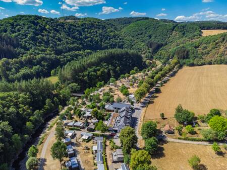 Aerial view of holiday park EuroParcs Kohnenhof in the Ardennes