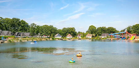 2 rubber boats on the recreational lake of holiday park EuroParcs Limburg