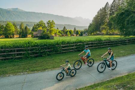 Family mountain biking at the EuroParcs Pressegger See holiday park