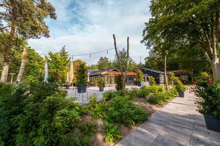 Terrace at the food court of holiday park EuroParcs de Wiltzangh