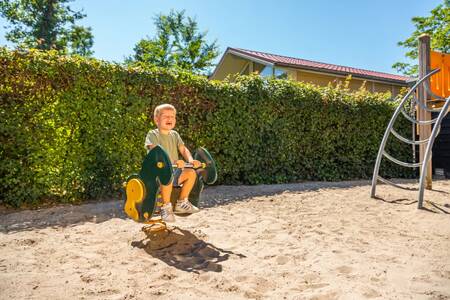 Child plays in the playground at holiday park Europarcs Bad Hoophuizen