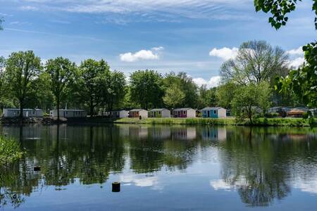 Chalets on the water at holiday park Europarcs Het Amsterdamse Bos