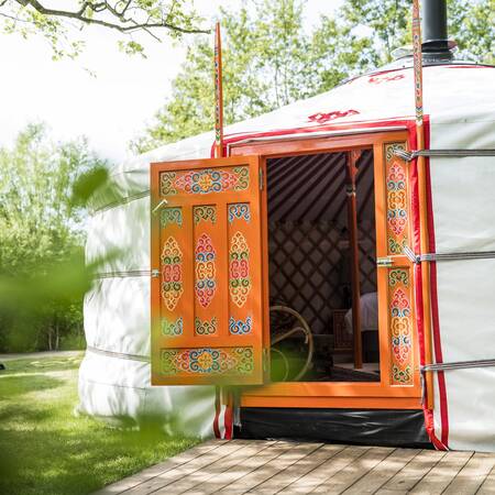 Stay in a yurt, a special accommodation at the Het Wylde Pad holiday park
