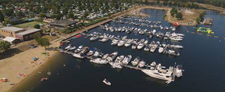 Boats in the marina of holiday park Leukermeer