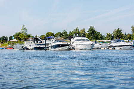 Boats in the marina of holiday park Leukermeer