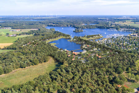 Aerial view of Holiday & Resort Leukermeer on the Leukermeer in Limburg