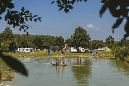 Camping pitches on the recreational lake of holiday park Wilsumer Berge