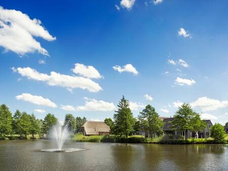 The fish pond with fountain at Landal Aelderholt holiday park