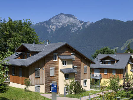Apartment complexes in the mountains of Switzerland at Landal Alpen Resort Vierwaldstättersee