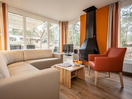 Living room of a holiday home at Landal Coldenhove holiday park