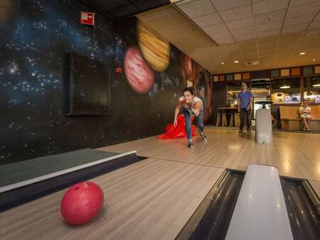 Bowling at the bowling alley of holiday park Landal De Lommerbergen