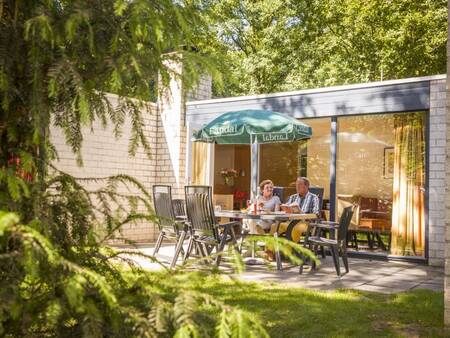 Terrace of a holiday home at Landal De Lommerbergen holiday park