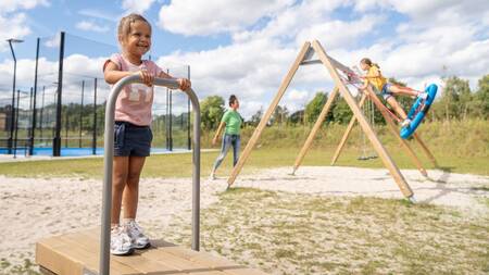 Children playing in the playground of Landal De Strabrechtse Vennen