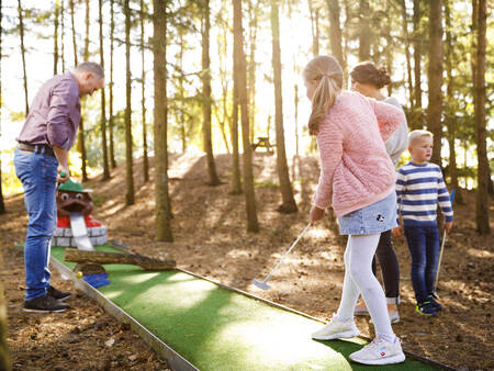 Golfing on the miniature golf courses of holiday park Landal Dwergter Sand