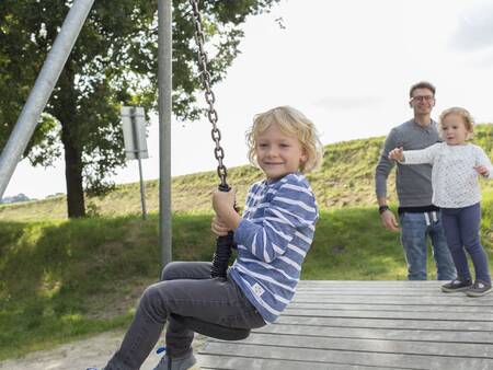 Cable car in a playground at holiday park Landal Dwergter Sand